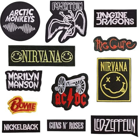 12 Stück Aufbügelflicken für Kleidung, dekorative Flicken für Kleidung, Aufbügelflicken, Stoffaufbügelflicken, bedruckte Aufbügelflicken, bestickte Flicken