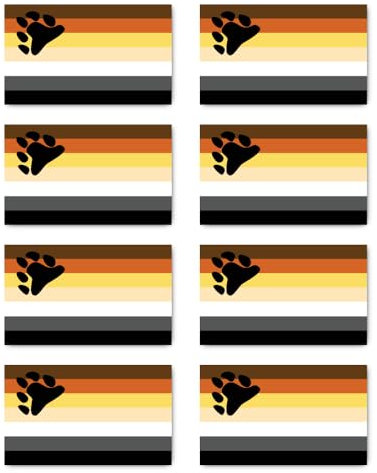 Aufkleber: 100x60 mm, 8 Stück - Flagge - Bear Pride - LGBTQ - für Auto, Laptop und mehr