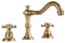 Robinet mitigeur vintage à 3 trous à double poignée pour salle de bain, baignoire, 20,3 cm, 2 poignées, 3 trous, laiton antique
