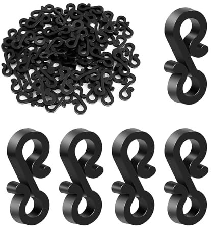 120 Pcs Mini Gutter Hooks for Securing Outdoor Lights, Plastic S Clip Hooks for String Lights, Ideal for Wedding, Garden Decor, and Seasonal Fairy Lights