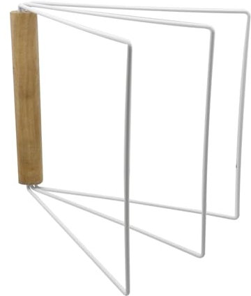 HEVSTIL Kitchen Countertop Dishcloth Drying Rack 3 Arms Folding Dishcloth Holder, Hand Towel Stand Rack, White Dishcloth Storage Rack for Home Kitchen