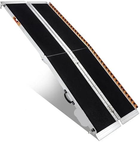 JMORCO Rollstuhlrampe Faltbare Rollstuhlrampe, 2,44 m lang x 80 cm breit, zusammenklappbare Behindertenrampe