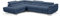 BETTSO - Sofa L Form - Ecksofa mit Schlaffunktion und Bettkasten - 272 x 202cm, Liegefläche 123 x 95cm. - Big Sofa, Wohnlandschaft XXL, Relaxfunktion - Ottomane Links, Cord Dunkelblau