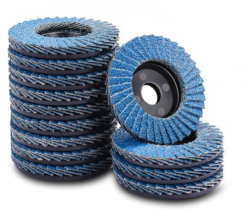 MOGRQAP 12 Stück 76mm Fächerscheiben, Feine Oberfläche Fächerscheibe 40 Korn Winkelschleifer Chleifmopteller Schleifscheiben Flap Disk für Metall Holz Stahl