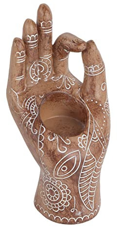 Buddha Yoga Kerzenhalter Harz Dekorationen Desktop Kerze Familie Statue Home Office Sammlerfiguren für Entspannendes (Golden)