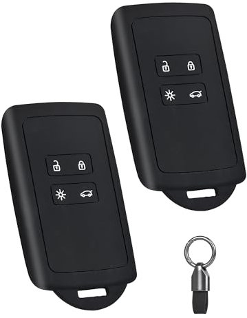 2 Stück Autoschlüssel Hülle Kompatibel mit Renault Clio Megane Koleos Twingo Kadjar Kangoo Talisman Captur Espace Dacia Duster 2, 4 Tasten Auto Schlüsselhülle Schutzhülle mit Schlüsselanhänger