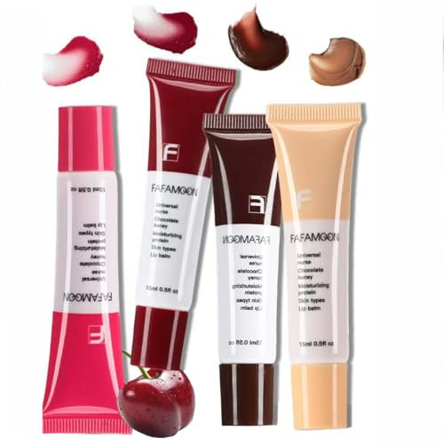 Set mit 4 Glänzender Aufpolsternder Lipgloss, Lip Jam Hydrating Lip Gloss, Hochglänzender, Glasartiger, Nudefarbener, Glänzender, Geleeartiger Flüssiglippenstift