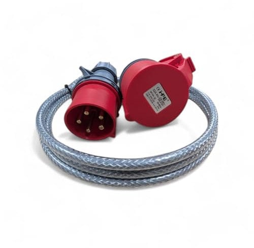 3 Phase Extension Lead - 32A 5-Pin - 415V - IP44-1-40m Lengths - SY Heavy Duty Armoured Cable - PAT tested and supplied with certificate (15 Metre)