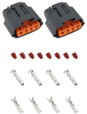 VGOL 2 Pieces 4 Pin Motors Fuel Pump Electrical Connector Plug Fuel Pump Cable Wire Harness Plug Compatible with YAMAHA YFM 700 RAPTOR VIKING 6195-0030