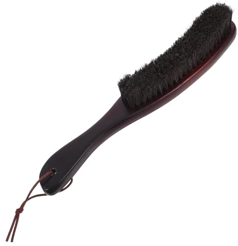 Sosoport Horsehair Dusting Brush for Clothes Wooden Handle Static Brush Hand Broom for Home Whisk Broom for Furniture