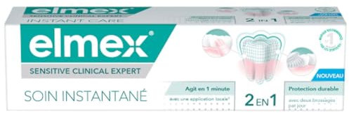ELMEX - Sensitive Instant Care Fluorid Zahnpasta - Langanhaltender Schutz für empfindliche Zähne - wirkt in nur 1 Minute¹ - klinisch nachgewiesen - 75 ml Tube