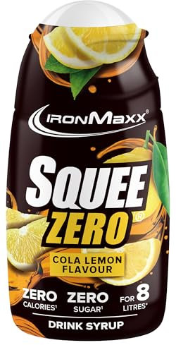 IronMaxx SqueeZero - Cola Lemon 65ml Sirup, Erfrischendes Geschmackserlebnis für 8 Liter, Zuckerfrei und Kalorienfrei in 100ml verzehrfertigem Getränk