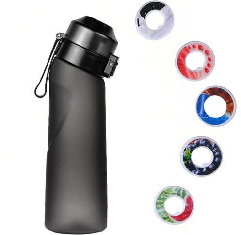Wonsters 650ML Air Gourde Bouteille D'Eau Parfum Fruits, Air Bouteille d'eau Parfumée Bouteille avec 5 Capsules de saveur Gout bottle