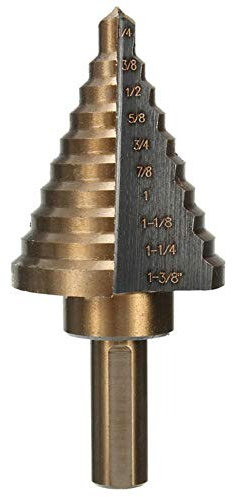 Juego de brocas escalonadas de cobalto, brocas cónicas con vástago universal