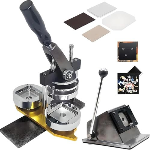 LESBJFDM Industrial Magnet Making Machine for Fridge Magnets & Badges, Metal Button Press Kit with 100pcs Accessories, Custom 50MM Pin Maker Tools