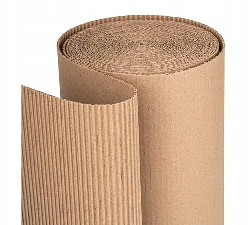 Wellpappe Rolle Breite 100 cm – Rollenwellpappe B-Welle 200g/m² als Polstermaterial & Transportschutz, Verpackungsmaterial umweltfreundlich, Polsterpappe für Umzug 100cm x 50m