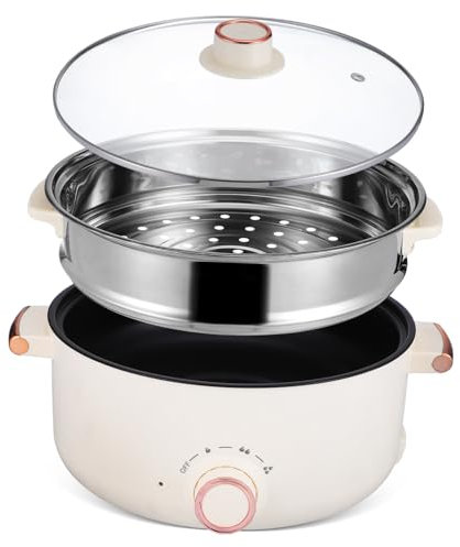 COLLBATH Multifunktionaler Elektrischer Kochtopf Ramen Cooker Electric Pot Haushaltspot Topf Elektrisch Hot Pot Elektrisch Dampftöpfe Zum Kochen Elektroherd -innendeck