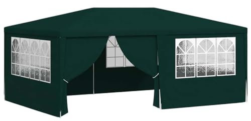 Tenda professionale per feste con pareti laterali, 4 x 6 m, verde, 90 g/m²