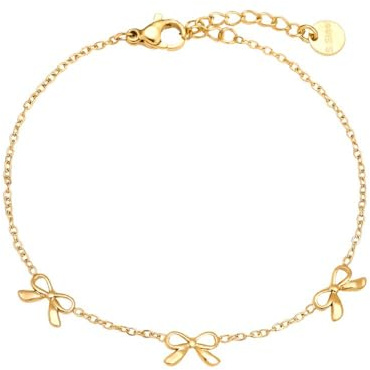 Rio Vermont Edelstahl Armband Damen – 17 cm Schleifen Armband, Filigrane Edelstahl Armkette Verstellbar, Schmuck Geschenkidee für Frauen & Mädchen, Nickelfrei