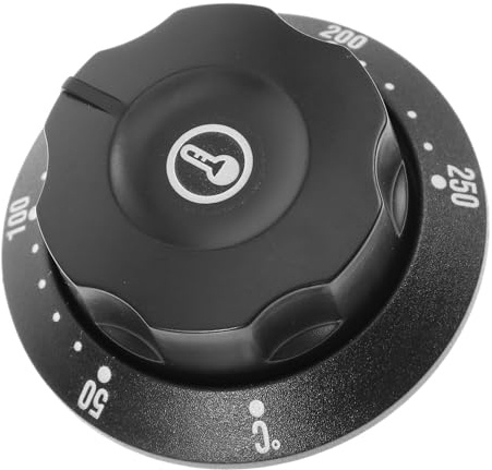 Ofenknopf Drehknopf Thermostat für Herd und Fritteuse 50-250℃ | Kunststoff in Schwarz, Temperatursteuerung mit Einfacher Bedienung, Passend für Wassererhitzer