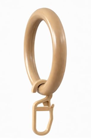 rewagi® Gardinenring mit integriertem Überklipshaken – 2-in-1 Lösung – Ø innen 41 mm/außen 57 mm – Höhe 78 mm – Weiß/Beige/Schwarz – 10–100 Stück (50, Beige)