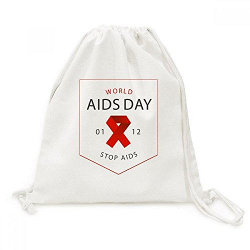 DIYthinker Red Ribbon Welt-AIDS-Tag Stop-HIV Awareness Canvas-Rucksack-Reisen Shopping Bags