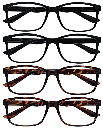 OPULIZE The Reading Glasses Company Mens Large Black Brown Readers Value 4 Pack Designer Style Spring Hinges RRRR83-1122 +2.00