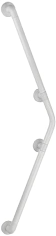 WENKO Wandhaltegriff Secura 67 x 67 cm Weiß - Bad-Sicherheitsgriff für Badewanne oder WC mit 135°-Winkel, Aluminium, 124 x 25 x 8.2 cm, Weiß