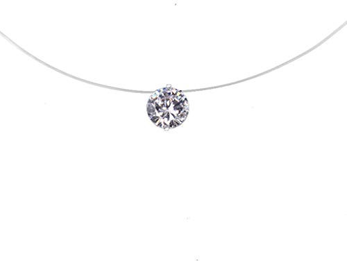 Collana da donna con catena clavicola 'filo da pesca trasparente con diamante rotondo zircone semplice ciondolo regalo regalo donna Novità Rilasciato e PopolareDauerhaft Nützlich und praktisch Nett