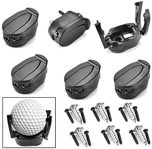 Cettkowns 6-Pack Golf Ball Pick Up Tool Saver Putter Grip Retriever Mini Foldable Plastic Claw Grabber Sucker Golf Accessories, Black