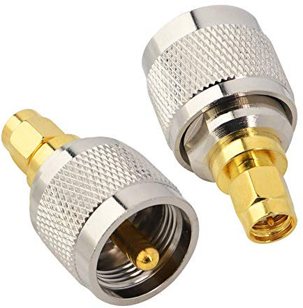 BOOBRIE Lot de 2 adaptateurs radio CB SMA SMA mâle vers UHF mâle SMA vers PL259 PL-259 Adaptateur radio portable pour test Ham Radio Walkie Talkie amateurs Baofeng Wouxun Kenwood Icom Yaesu