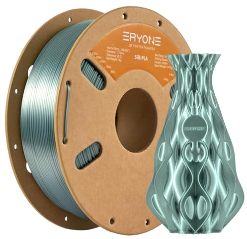 ERYONE Silk PLA Filament 1.75 mm, 3D-Drucker Filament PLA, 0,03 mm, 1 kg/Spule, Silk Dunkelgrün