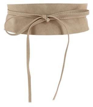 FASHIONGEN - Damen gürtel, Taillengürtel, Bindgürtel, Obi gürtel MICA - Gegerbtes beige, L-XL