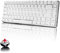 CROSS ZEBRA Tastiera Meccanica da Computer Gaming, USB Cablata 82 Tasti Anti-Ghosting Tastiera Gioco Bianco Illuminata Backlit, Mechanical Keyboard Compatta Ergonomica, Interruttore Rosso, Bianco