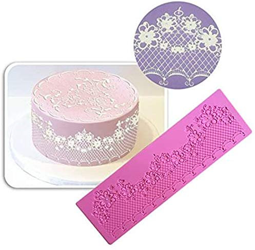 DUBENS Fondant Eindruck Matte, Textur Design Silikon Kuchen Dekorieren Lieferungen für Ton Eindruck Matte Spitze Form für Kuchen Dekorieren Spitze Kuchen Formen (Spitze Form A)