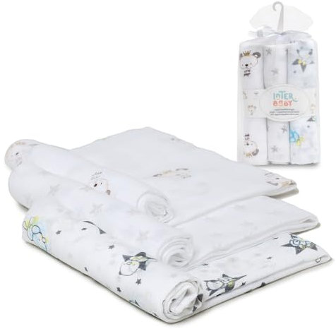 Interbaby 99980-31 Packung mit 3 Gaze - Mulltücher, grau, 200 g