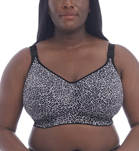 Goddess Women's Plus-Size Celeste Soft Cup Full Coverage Wireless Comfort Bra, Opaque, Gray Leopard, 46JJ