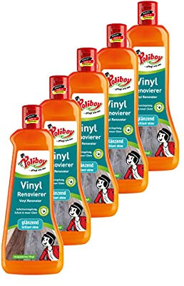 Poliboy - Vinyl Renovierer - zur Auffrischung von strapazierten Vinylböden - Bodenpflege - 5er - 5x500 ml (2,5 Liter) - Made in Germany