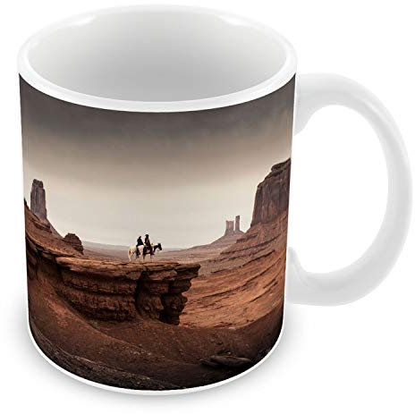 Fabulous Mug Céramique Tasse Paysage Western Canyons Hommes à Cheval