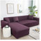 Daesar Sofa Überwurf Polyester, Sofaüberwürfe Wasserdicht 190-230 L Form Violett Rot Sofabezug Ecksofa 3 Sitzer