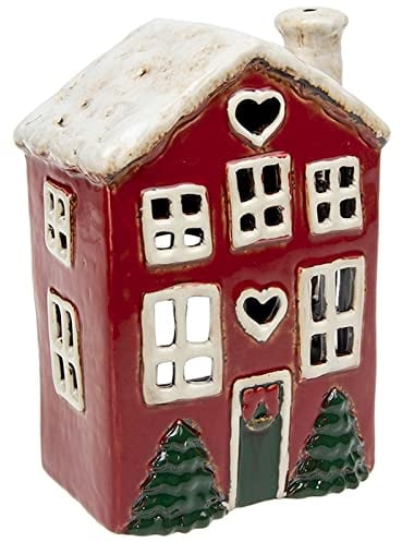 Village Pottery Snowy Christmas House Tealight Holder
