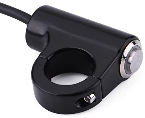 Interruptor de Manillar de Motocicleta a Prueba de Agua, Interruptor de Montaje de Manillar de Motocicleta de 22 Mm Botón Pulsador Faros Delanteros Freno Luces Antiniebla (Botón de autobloqueo tipo