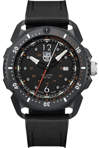 Luminox Herren Analog Quarz Uhr mit Kautschuk Armband XL.1052, Schwarz
