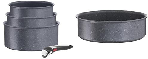Tefal Ingenio Natural On Batterie de cuisine 4 pièces, Revêtement antiadhésif, Induction, Fabriqué en France L7669253 & Ingenio Natural Force Sauteuse 24 cm, Antiadhésive, Induction, L3963502