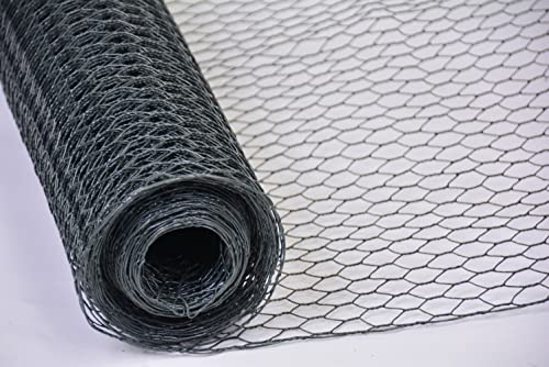 Sechseckgeflecht Maschendraht Kaninchendraht anthrazit Hasendraht Hühnerzaun Maschenweite Höhe Länge wählbar DD (13 x 300 mm, 15 m)