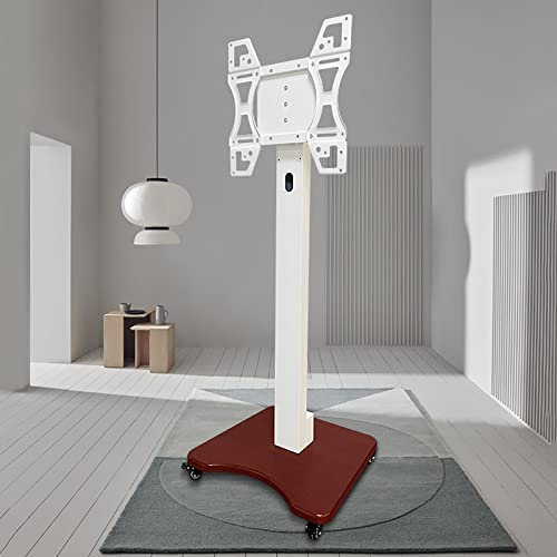 GGZONE Carro rodante de TV móvil con Ruedas para Pantalla Curva de Panel Plano de 27-55 Pulgadas, Soporte de TV móvil con Montaje inclinable/Ruedas de Bloqueo, Blanco Beautiful Scenery