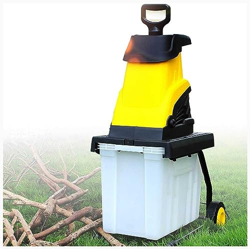 Biotrituratore da Giardino, biotrituratore Elettrico da 2400 W con Cassetta di Raccolta da 45 l, velocità a Vuoto: 4500 Giri/min, Diametro Massimo di Taglio: 45 mm, con Cavo di Alimentazione, per us