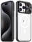 Rdyi6ba8 Transparente Hülle für iPhone 15 Pro, Kamera Schutz Handyhülle mit Schieber [Anti-Gelb] Hybrid PC + TPU Stoßfest Case für iPhone 15 Pro - Schwarz
