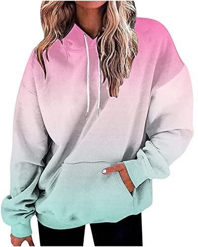 Women Cowl Neck Hoodie Jumpers Oversized Hooded Sweatshirts for Women Baggy Pullover Hoody with Pocket UK Size Green 5XL