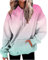 Women Cowl Neck Hoodie Jumpers Oversized Hooded Sweatshirts for Women Baggy Pullover Hoody with Pocket UK Size Green 5XL